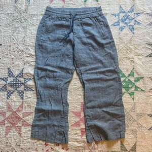 Athleta Blue Linen Drawstring Pants